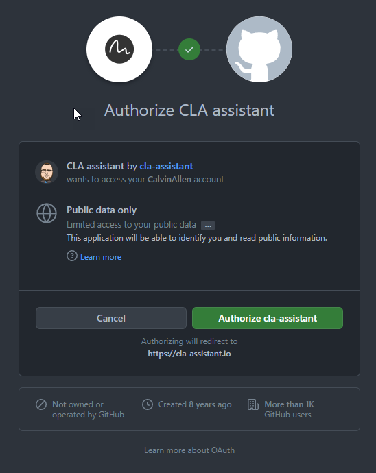 Authorizing CLA Assistant