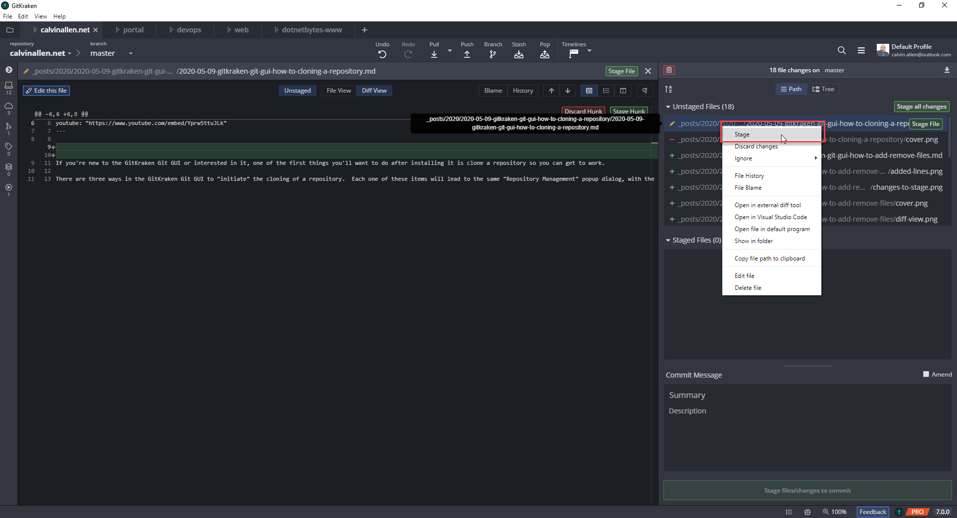 GitKraken Git GUI How-To: Add & Remove Files - Coding with Calvin Gitkraken Git Gui How-To: Add & Remove Files - Coding With Calvin