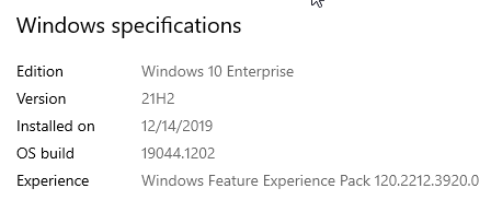 Windows Version Information